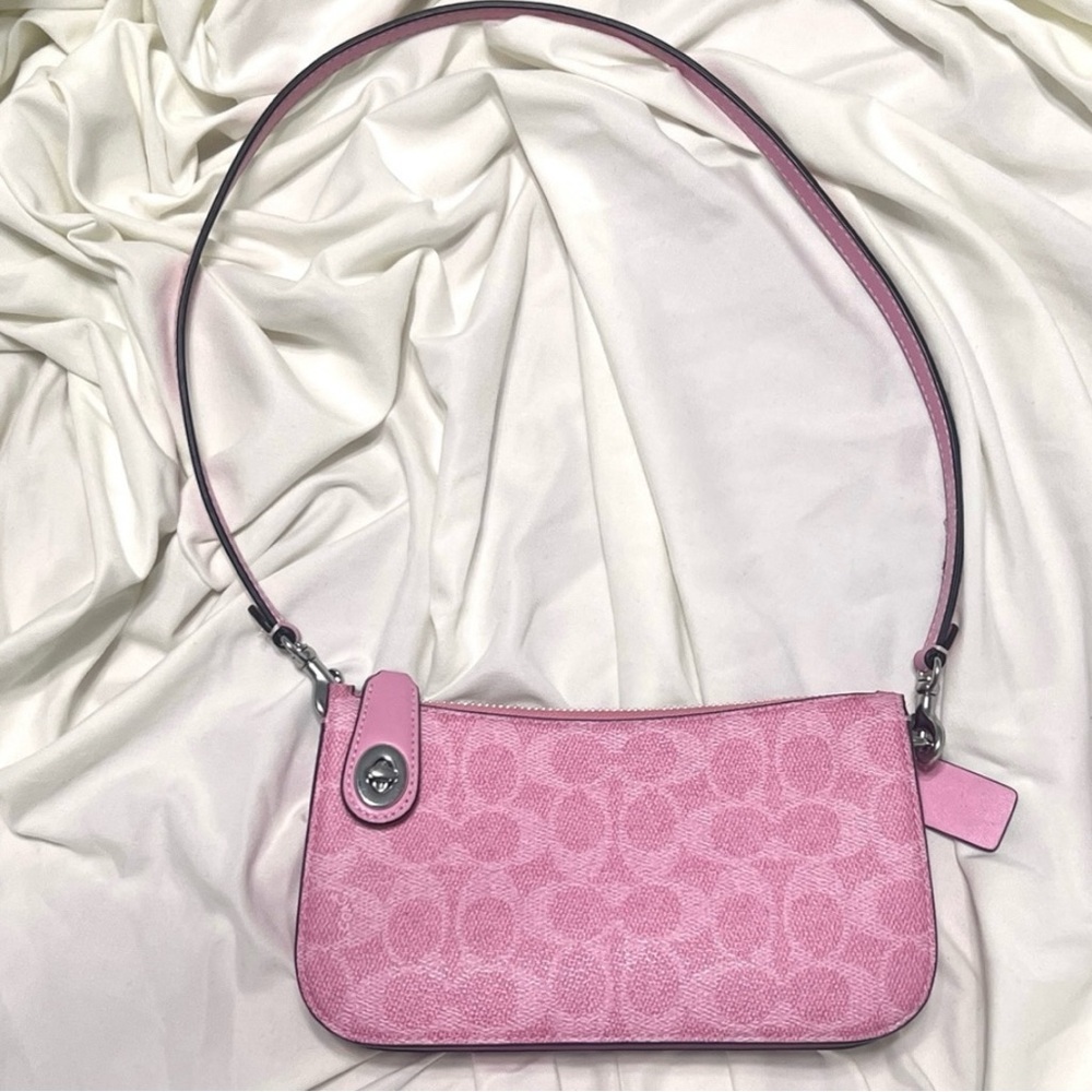 Coach Penn Pink Signature Canvas Shoulder Bag BRAND NEW